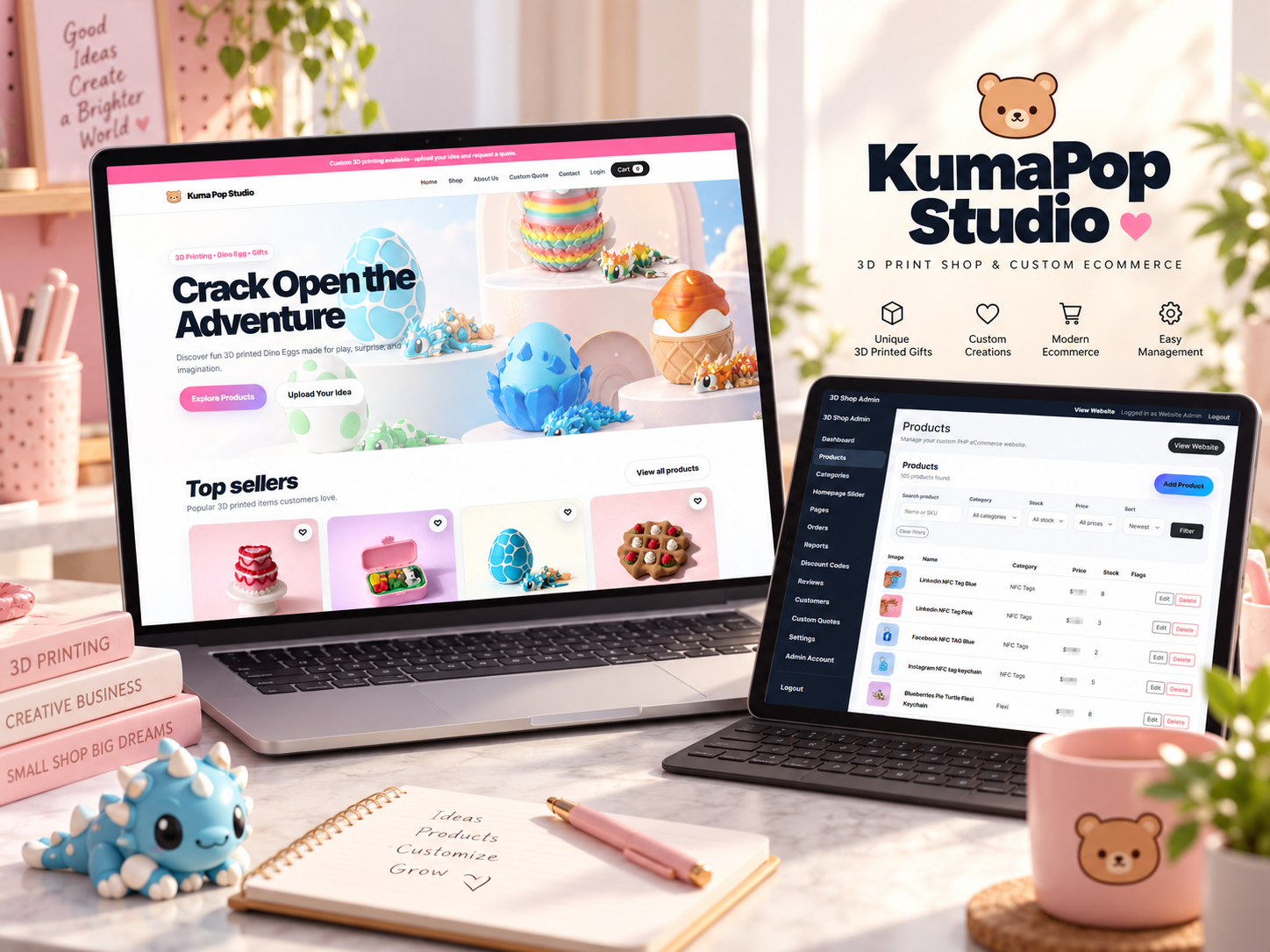 Kuma Pop Studio project screenshot inside a browser-style frame